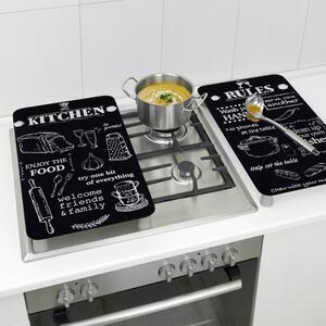 Zaštitni poklopci za štednjak u setu od kaljenog stakla 2 kom 52x30 cm Kitchen Rules – Maximex