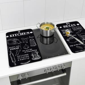 Zaštitni poklopci za štednjak u setu od kaljenog stakla 2 kom 52x30 cm Kitchen Rules – Maximex