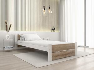 Krevet IKAROS DOUBLE 90 x 200 cm, bijela/hrast sonoma Podnica: Bez podnice, Madrac: Bez madraca