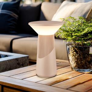 Briloner Pilia LED punjiva stolna lampa, bež, visina 24 cm, IP44, prigušiva, Bež, Dnevni boravak/blagovaonica, Metal