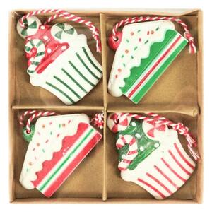 Set 4 kom božićnih ukrasa CHRISTMAS PATISSERIE 6 cm