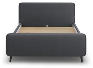 Tamno sivi tapecirani bračni krevet s podnicom 180x200 cm Kaia - Micadoni Home