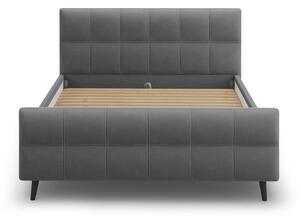 Tamno sivi tapecirani bračni krevet s podnicom 180x200 cm Gigi - Micadoni Home