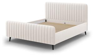 Bež tapecirani bračni krevet s letvicom 180x200 cm Lily - Micadoni Home