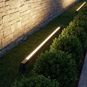 Lindby LED podna svjetiljka Zavio, antracit, šiljak za tlo, IP65, Crno, Aluminij