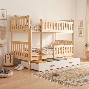Krevet BMS Kubus na kat + ladica 200x90 cm, PINE bijela
