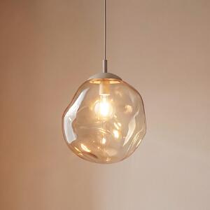 TK Lighting Lava viseća svjetiljka, Ø 35 cm, E27, pijesak/kognac, staklo, prigušiva, Bež, Dnevni boravak/blagovaonica, Staklo