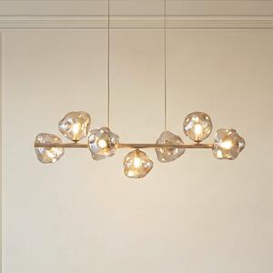 TK Lighting Lava viseća lampa, 7 žarulja, 90 cm duga, pijesak/kognac, G9, prigušiva, Bež, Dnevni boravak/blagovaonica, Staklo