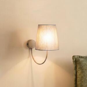 TK Lighting Zidna svjetiljka Candi, bež/pješčana, lan, visina 34 cm, E27, prigušiva, Bež, Dnevni boravak/blagovaonica, Tkanina / tekstil