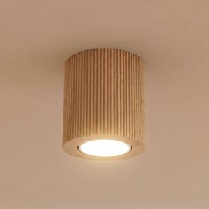 TK Lighting Stropna svjetiljka Eve, visina 8,5 cm, GU10, drvo, prigušiva, Drvo, Dnevni boravak/blagovaonica, Drvo