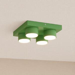 TK Lighting Stropna svjetiljka Brix, zelena, dugačka 23 cm, s 4 žarulje, GX53, prigušiva, Zelena, Dnevni boravak/blagovaonica, Metal
