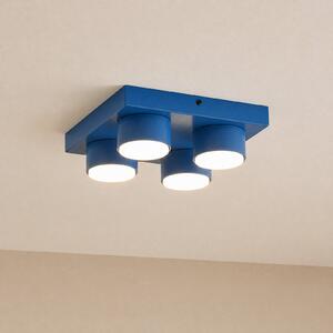 TK Lighting Stropna svjetiljka Brix, plava, dugačka 23 cm, s 4 žarulje, GX53, prigušiva, Plava, Dnevni boravak/blagovaonica, Metal