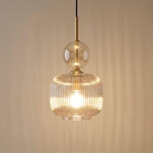 TK Lighting Sophia viseća lampa, kognac/crna, staklo, Ø 15 cm, E14, prigušiva, Sivo, Dnevni boravak/blagovaonica, Staklo