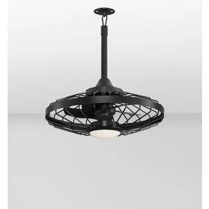 BRIZZY CRNI VANJSKI VENTILATOR S LED SVJETILJKOM I DALJINSKIM 17+20W IP44 CCT NL9952396