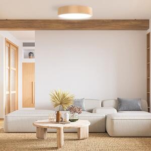 TEMAR LIGHTING Stropna svjetiljka Cleo DR800, borovina, Ø 80 cm, 6 žarulja, E27, prigušiva, Drvo, Dnevni boravak/blagovaonica, Drvo