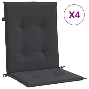 VidaXL Jastuci za vrtne stolice 4 kom crni 100 x 50 x 3 cm od tkanine