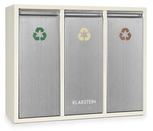Klarstein ORDNUNGSHÜTTER 3, 45 L, KREM-BEŽ, KOŠ ZA SMEĆE, 3 X 15 L
