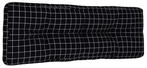 VidaXL Jastuk za palete crni karirani 120 x 40 x 12 cm od tkanine