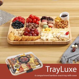Trayluxe™ Bambusov Pladanj Za Grickalice Sa 6 Pretinaca I Poklopcem
