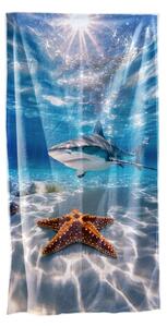 Brzosušeći plažni ručnik AQUALIS plava 70 x 140 cm, 100% mikrovlakana