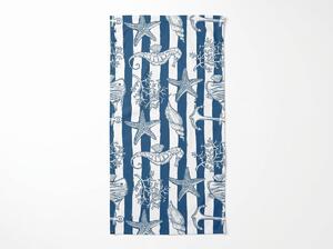 Brzhosušeći plažni ručnik NAUVIA plavo-bijela 70 x 140 cm, 100% mikrovlakana
