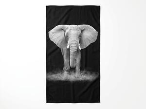 Brzosušeći XXL plažni ručnik ELEPHOS crno-sivi 150 x 210 cm, 100% mikrovlakana
