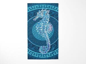 Brzosušeći XXL plažni ručnik HIPPORA plava 150 x 210 cm, 100% mikrovlakana
