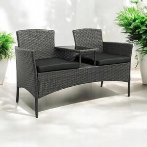 Vrtni set od ratana NM-03 - sivi + sivi jastuci