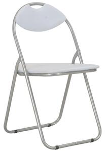 VidaXL Sklopive blagovaonske stolice od umjetne kože 2 kom bijele