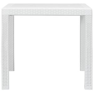VidaXL Vrtni stol bijeli 79 x 79 x 72 cm plastika s izgledom ratana