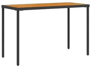VidaXL Vrtni stol s pločom od drva bagrema crni 115x54x74 cm poliratan