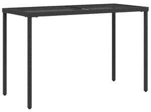 VidaXL Vrtni stol sa staklenom pločom crni 115x54x74 cm od poliratana