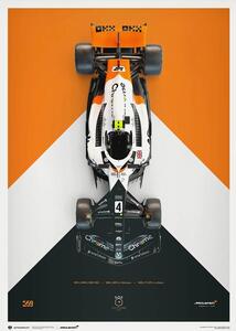 Umjetnički tisak McLaren Formula 1 Team - Lando Norris - The Triple Crown Livery - 60th Anniversary - 2023, Automobilist