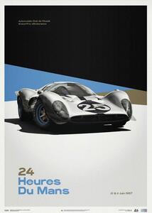 Umjetnički tisak Ferrari 412P - White - 24 hours of Le Mans - 1967 - Limited Poster, Automobilist