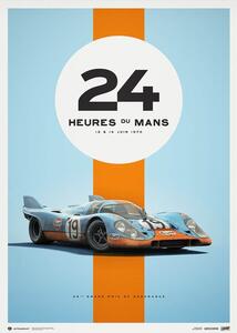 Umjetnički tisak Porsche 917 - Gulf - 24h Le Mans - 1971 - Limited Poster Re-edition, Automobilist