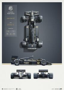 Umjetnički tisak Team Lotus - Type 97T - Blueprint - 1985