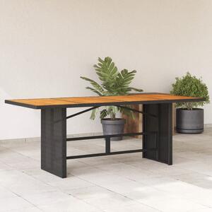 VidaXL Vrtni stol s pločom od drva bagrema crni 190x80x74 cm poliratan