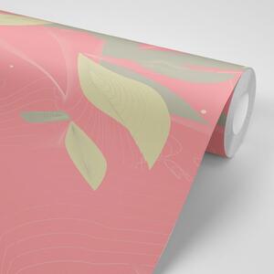 Tapeta višeslojni listovi u ružičastoj boji