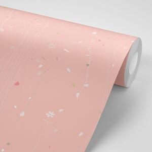 Samoljepljiva tapeta s biljnim motivom u ružičastom dizajnu