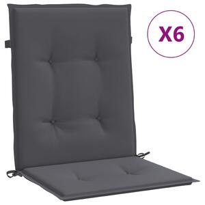 VidaXL Jastuci za vrtne stolice 6 kom antracit 100x50x3 cm od tkanine