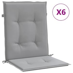 VidaXL Jastuci za vrtne stolice 6 kom sivi 100 x 50 x 3 cm od tkanine