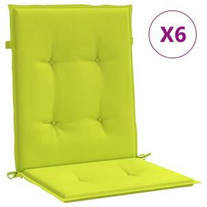 VidaXL Jastuci za vrtne stolice 6 kom svjetlozeleni 100x50x3cm tkanina