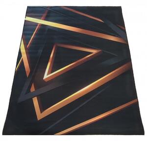Crni tepih sa zlatnim uzorkom Širina: 80 cm | Duljina: 150 cm