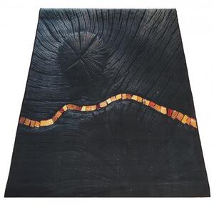 Jednostavan crni tepih sa zanimljivim detaljima Širina: 60 cm | Duljina: 100 cm