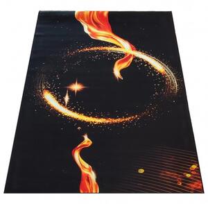 Crni tepih s vatrenim krugom Širina: 80 cm | Duljina: 150 cm