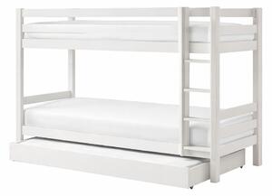 Bijeli dječji krevet od masivnog bora na kat/s dodatnim ležajem s prostorom za odlaganje 90x200 cm PINO – Vipack