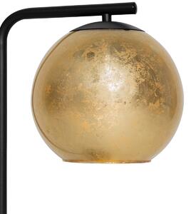 Dizajnerska stolna lampa crna sa zlatnim staklom - Bert