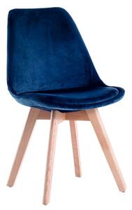 Blagovaonska stolica od baršuna u skandinavskom stilu Blue Glamour