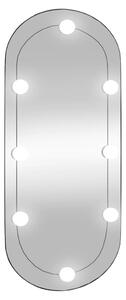 VidaXL Zidno ogledalo s LED svjetlima 35x80 cm stakleno ovalno