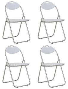 VidaXL Sklopive blagovaonske stolice od umjetne kože 4 kom bijele